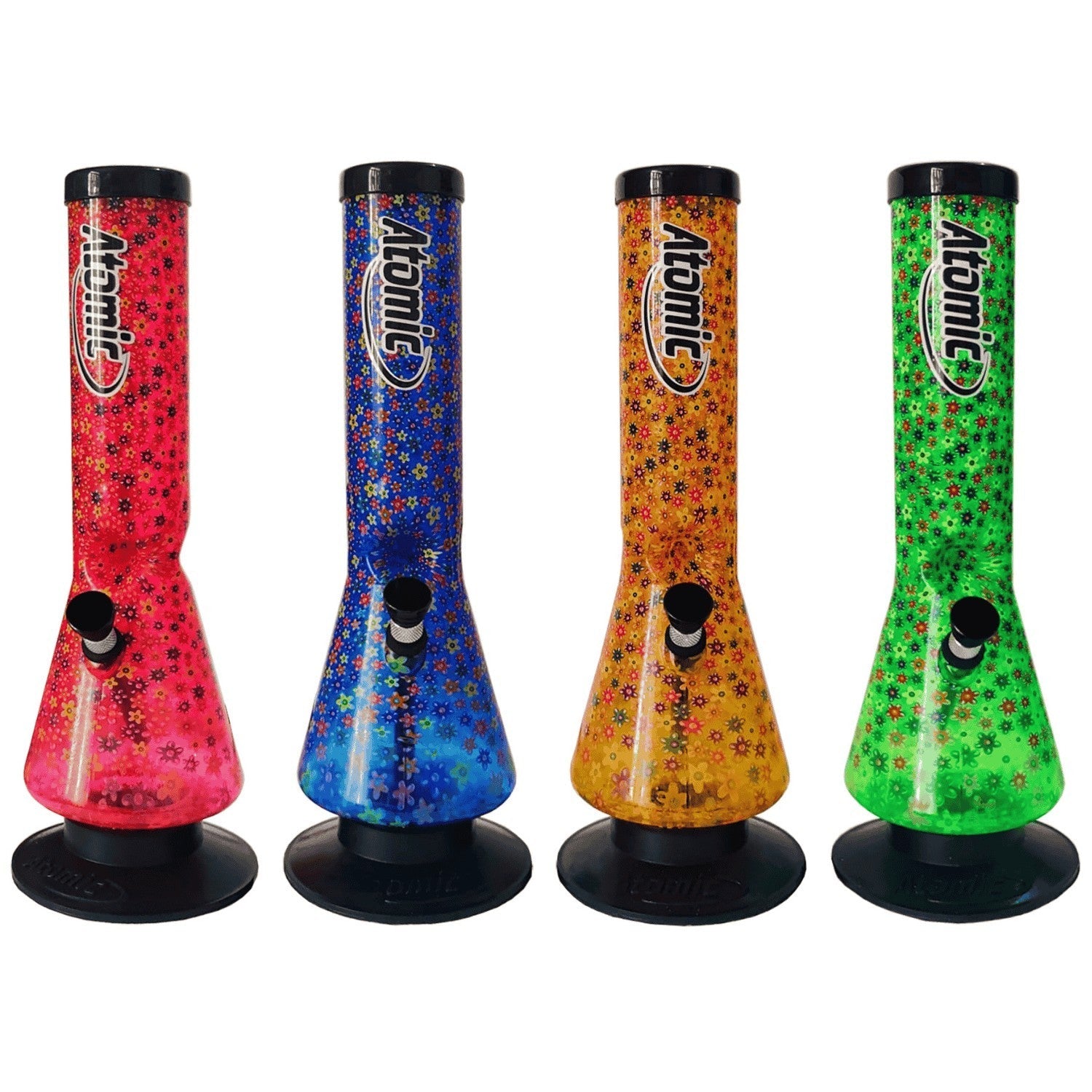 Atomic Acrylbong | H: 30cm - Flower Design Atomic